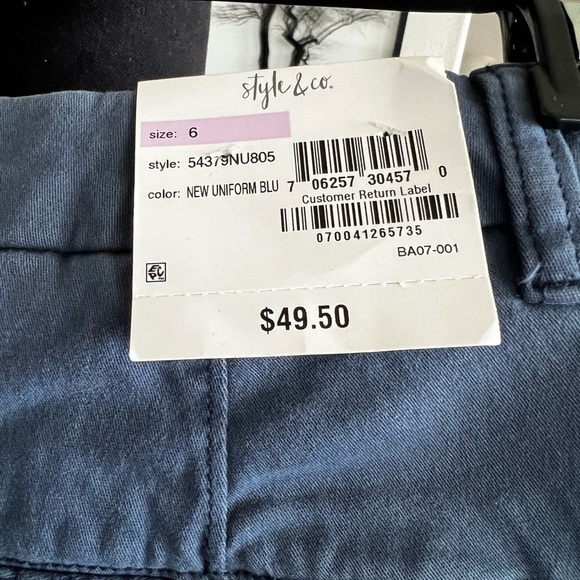 NWT Style & Co Boyfriend Chinos - Size 6 - Picture 6 of 9